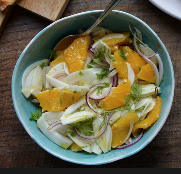 Fennel, orange and onion salad (Insalata di finocchio, arance e cipolla)