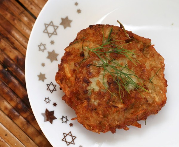 Fennel-potato latkes