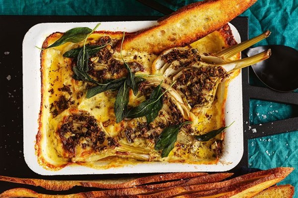 Fennel, sage and Fontina gratin