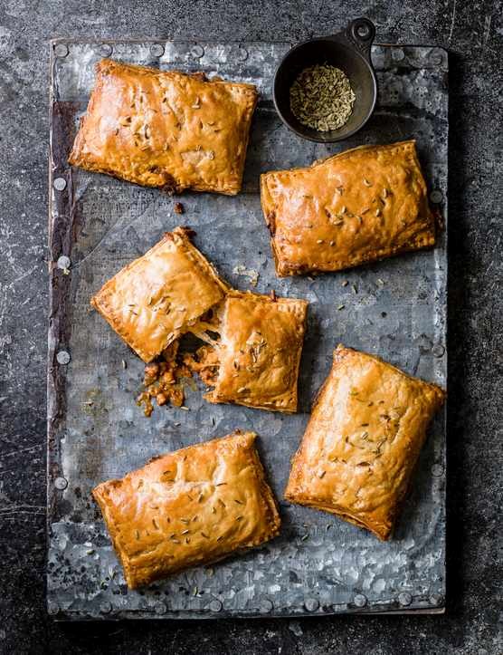 Fennel, sausage, tomato and mozzarella hand pies