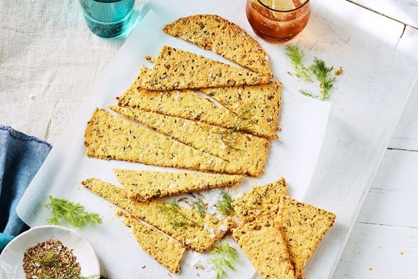 Fennel seed, almond and turmeric crackers