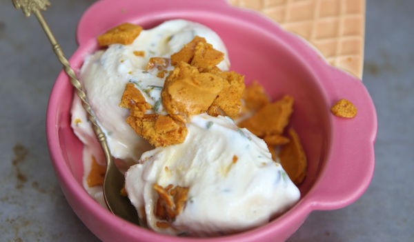 Fennel seed and honeycomb ice cream