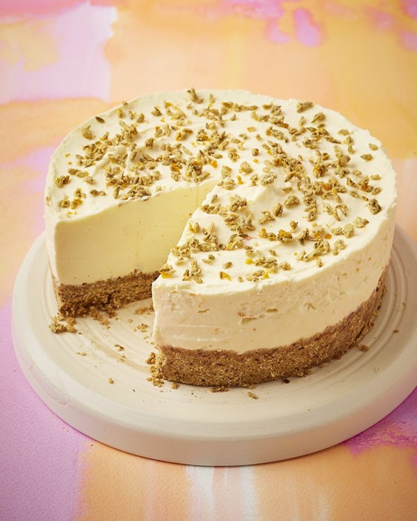 Fennel seed, toasted oat and orange cheesecake 