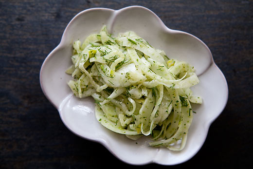 Fennel slaw with mint vinaigrette