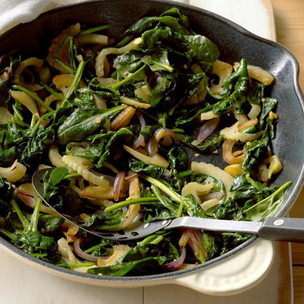 Fennel spinach saute