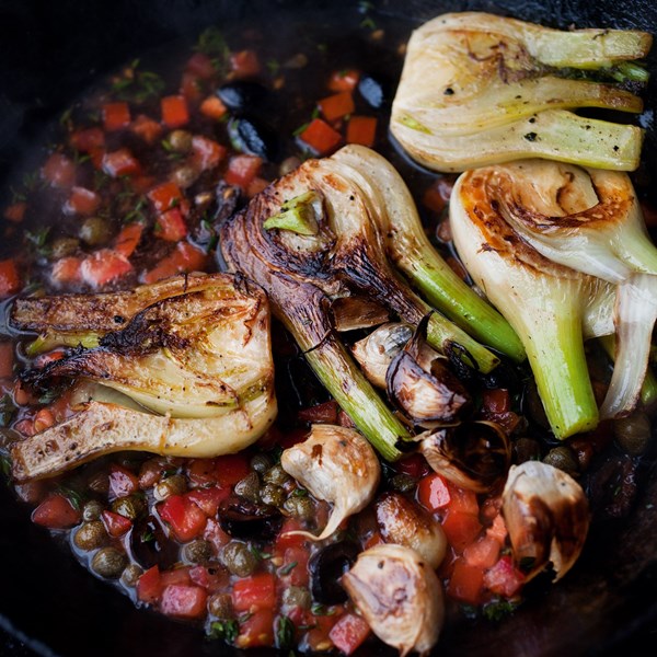 Fennel with capers and olives