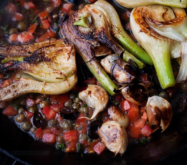 Fennel with capers and olives