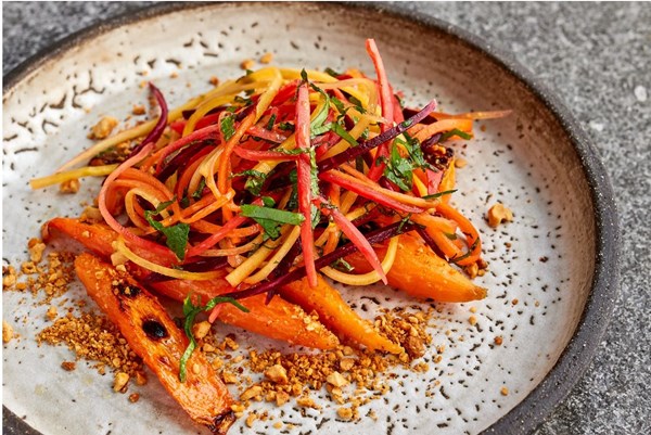 Fermented carrots with miso and roast peanuts [Michael Bremner]