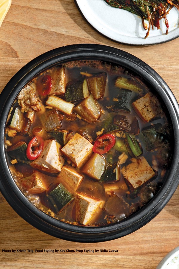 Fermented-soybean stew (Doenjang jigae)