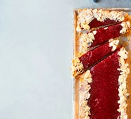 Festive cherry & raspberry tart