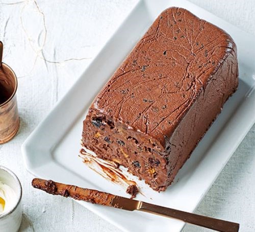 Festive frozen chocolate parfait