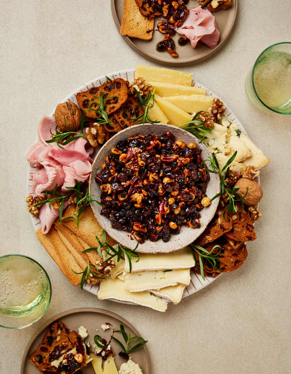 Festive fruit and nut topping
