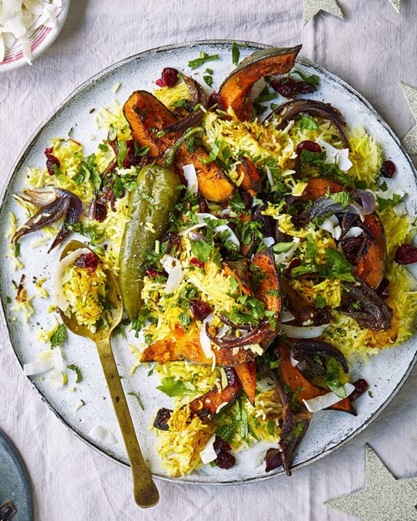 Festive pumpkin and coconut pilau