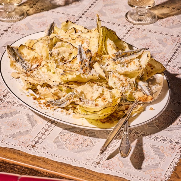 Fet-Fisk's grilled cabbage Caesar [Sarah LaPonte / Nik Forsberg]