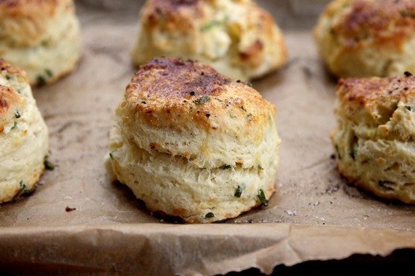 Feta and chive sour cream scones