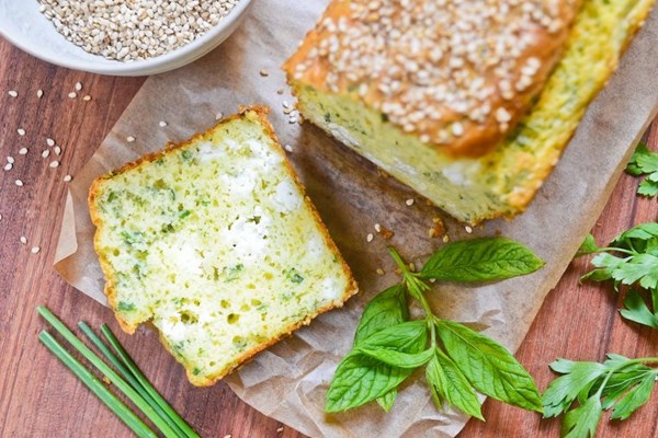 Feta and fresh herb quick bread