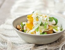 Feta and orange salad with honeyed almonds
