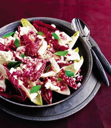 Feta and pomegranate salad