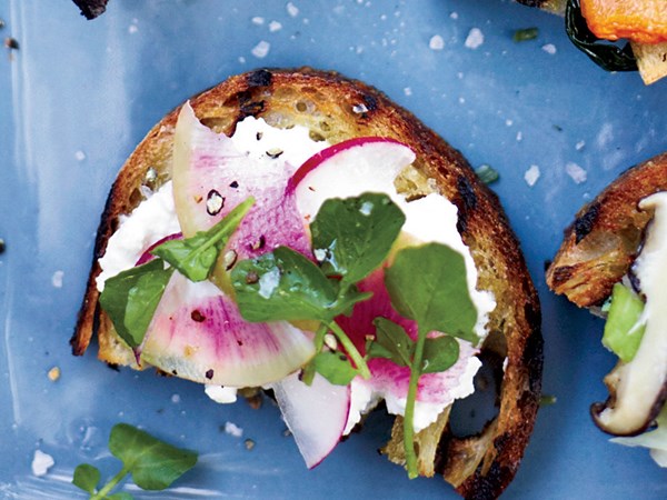 Feta-and-radish toasts [Steven Satterfield]