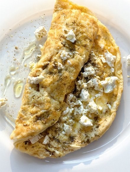 Feta and za'atar omelette