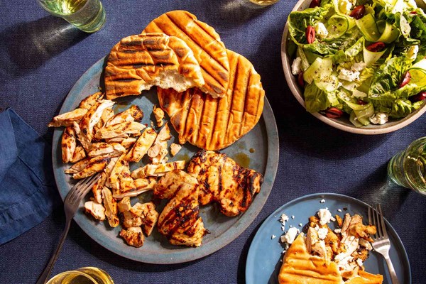 Feta-brined grilled chicken