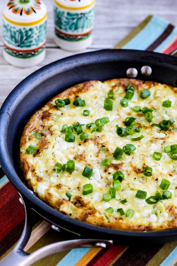 Feta cheese and avocado frittata