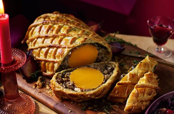 Feta, chestnut & squash Wellington