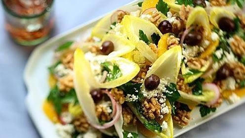 Feta, chicory and orange salad