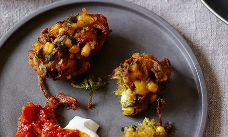 Feta, date and sweetcorn fritters