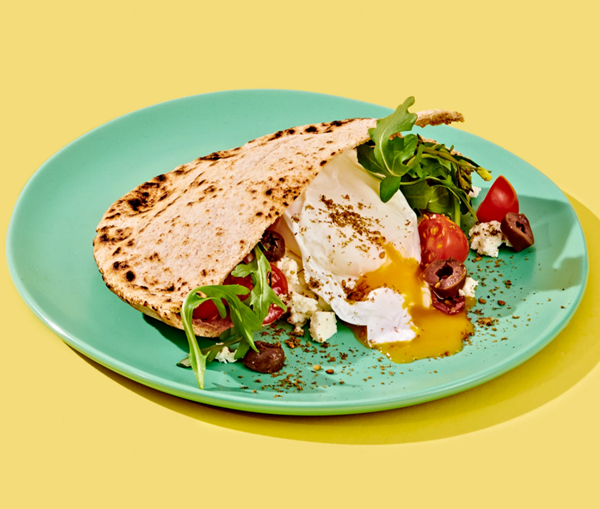 Feta, egg & olive pita