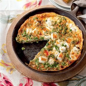 Feta, pea and chive rosti tortilla