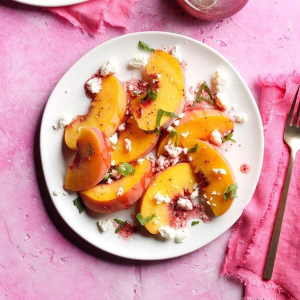 Feta peach salad