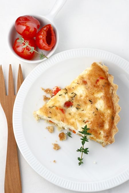 Feta, peppadew and thyme quiche