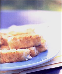 Feta saganaki with a sesame-seed crust