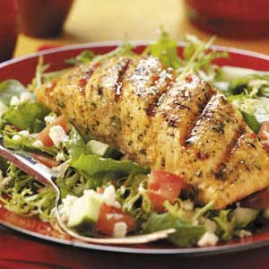 Feta salmon salad