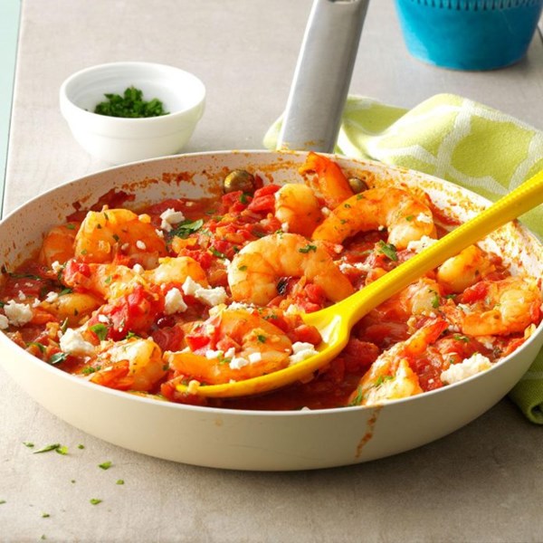 Feta shrimp skillet