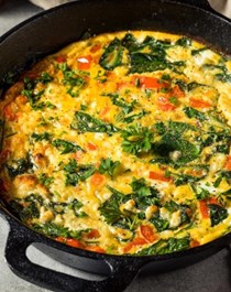 Feta, tomato, and spinach omelet