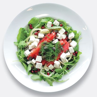 Feta, watermelon and fennel