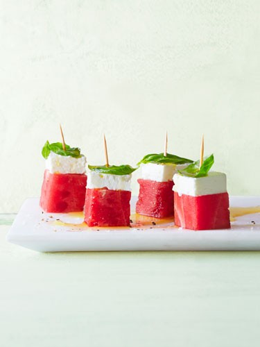 Feta-watermelon stacks