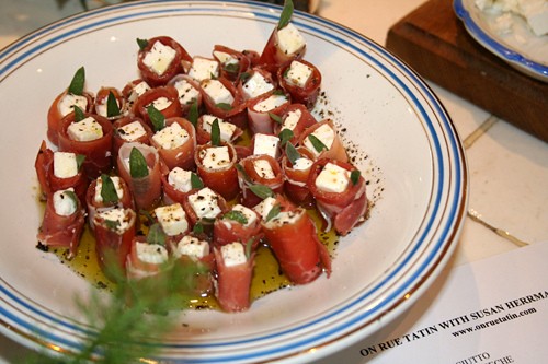 Feta wrapped with prosciutto