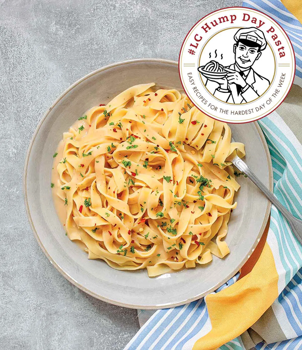 Fettuccine Alfredo with cannellini beans