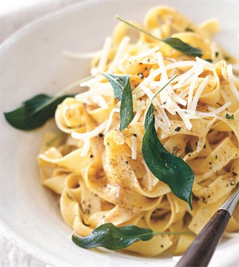 Fettuccine with brown butter and sage