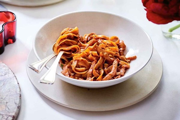 Fettuccine with calamari ragu