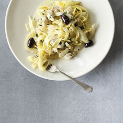 Fettuccine with fish, fennel and lemon