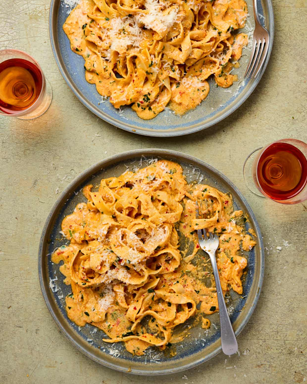 Fettuccine with 'nduja, lemon and mascarpone