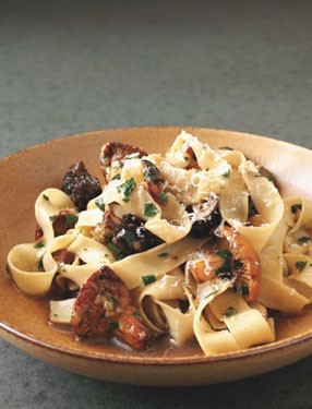 Fettuccine with wild mushroom sauce