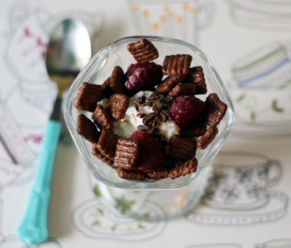 Fiber One mix-ins: Cocoa nib raspberry parfait