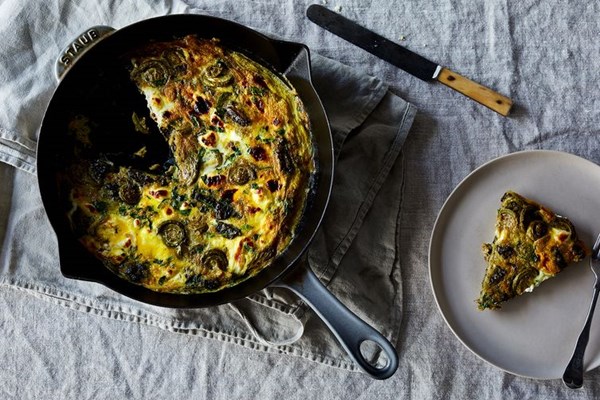 Fiddlehead frittata