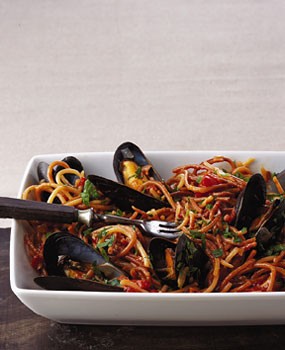 Fideos with mussels