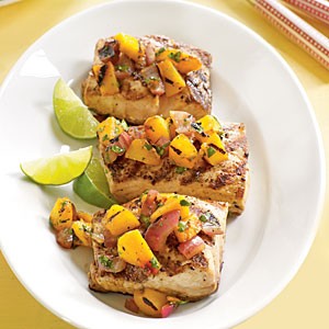 Fiery grilled peach and habanero salsa